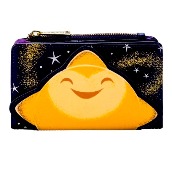 Disney Wish Loungefly Star wallet NWT purple and gold glows in the dark - Picture 1 of 4